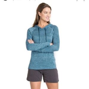 Kuhl Women’s Large Vara Lightweight Space-dye Tidal Wave Blue Pull Over Hoodie